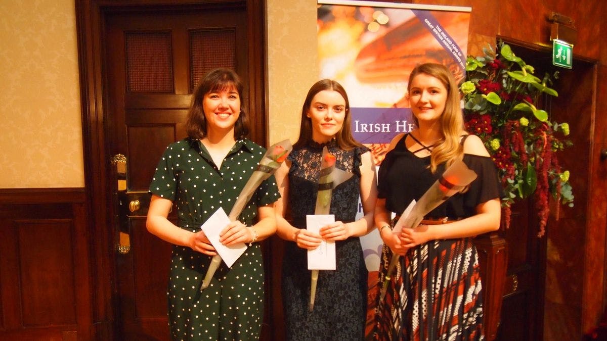 Irish Heritage bursary recipients (left to right) Mollie Wrafter, Justine Gormley and Ellen Mawhinney will perform in Lismore on the 2nd September.